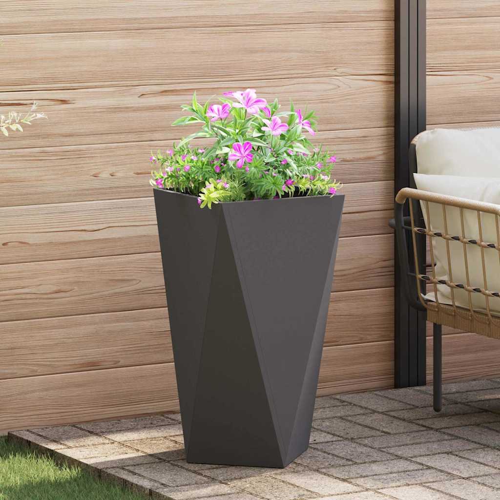 Plantenbak 2 pcs Zwart 40 x 40 x 75 cm Staal