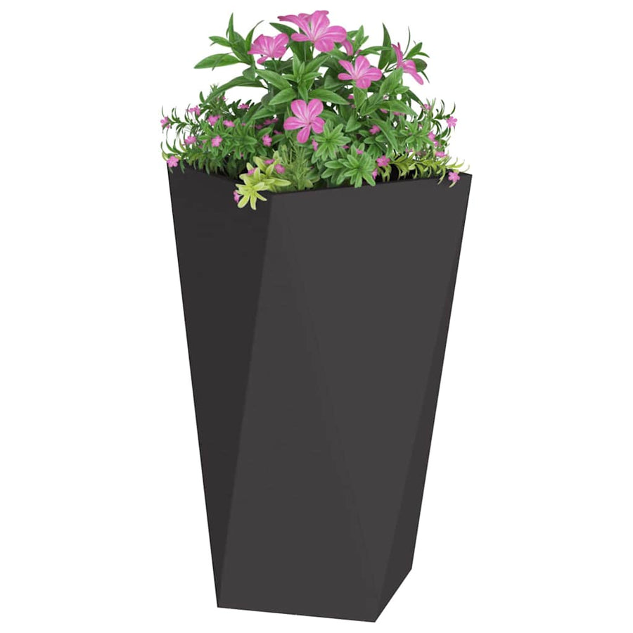 Plantenbak 2 pcs Zwart 40 x 40 x 75 cm Staal