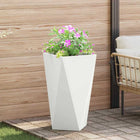 Planter White 40 x 40 x 75 cm Steel