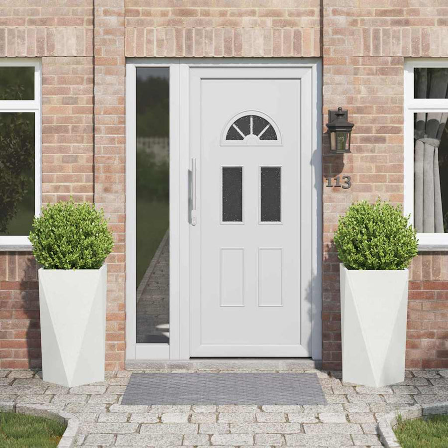 Plantenbak 2 pcs Wit 40 x 40 x 75 cm Staal