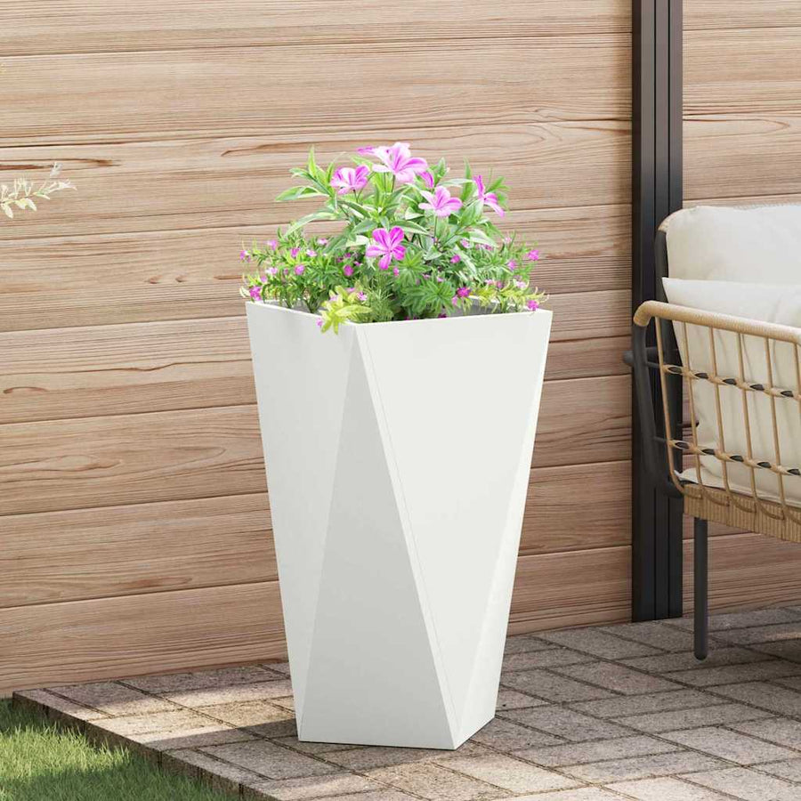 Plantenbak 2 pcs Wit 40 x 40 x 75 cm Staal