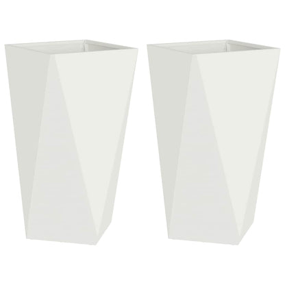 Plantenbak 2 pcs Wit 40 x 40 x 75 cm Staal