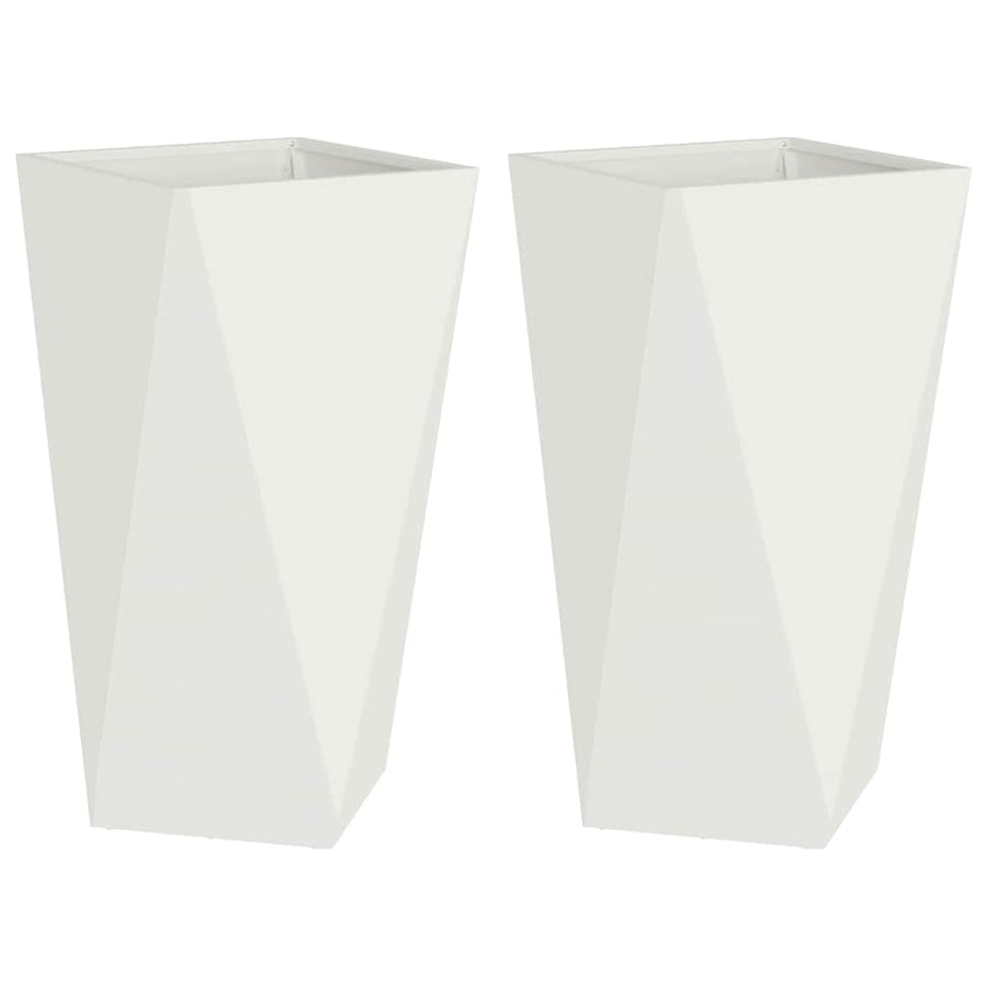 Plantenbak 2 pcs Wit 40 x 40 x 75 cm Staal