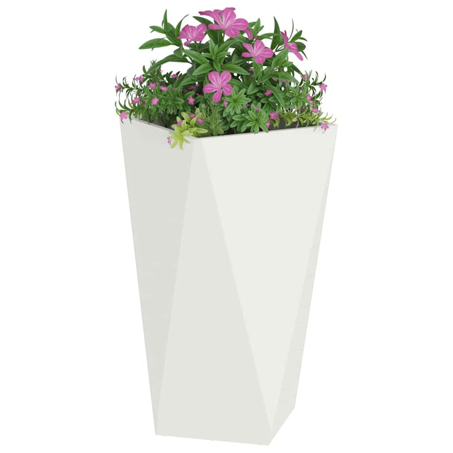 Plantenbak 2 pcs Wit 40 x 40 x 75 cm Staal