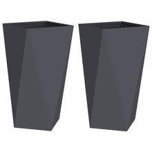 Plantenbak 2 pcs Antraciet 40 x 40 x 75 cm Staal