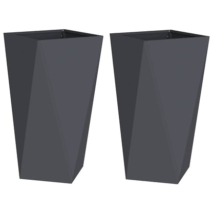 Plantenbak 2 pcs Antraciet 40 x 40 x 75 cm Staal
