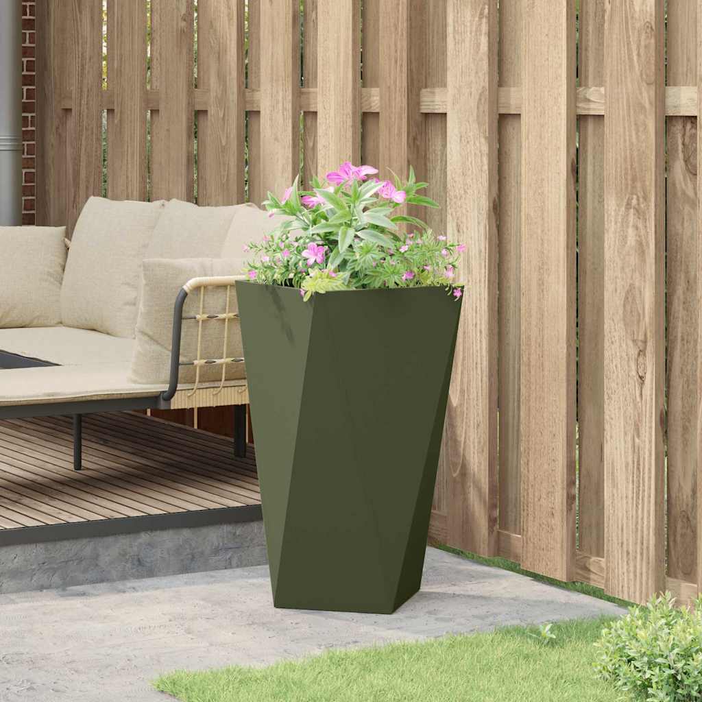 Plantenbak Olijf Groen 40 x 40 x 75 cm Staal