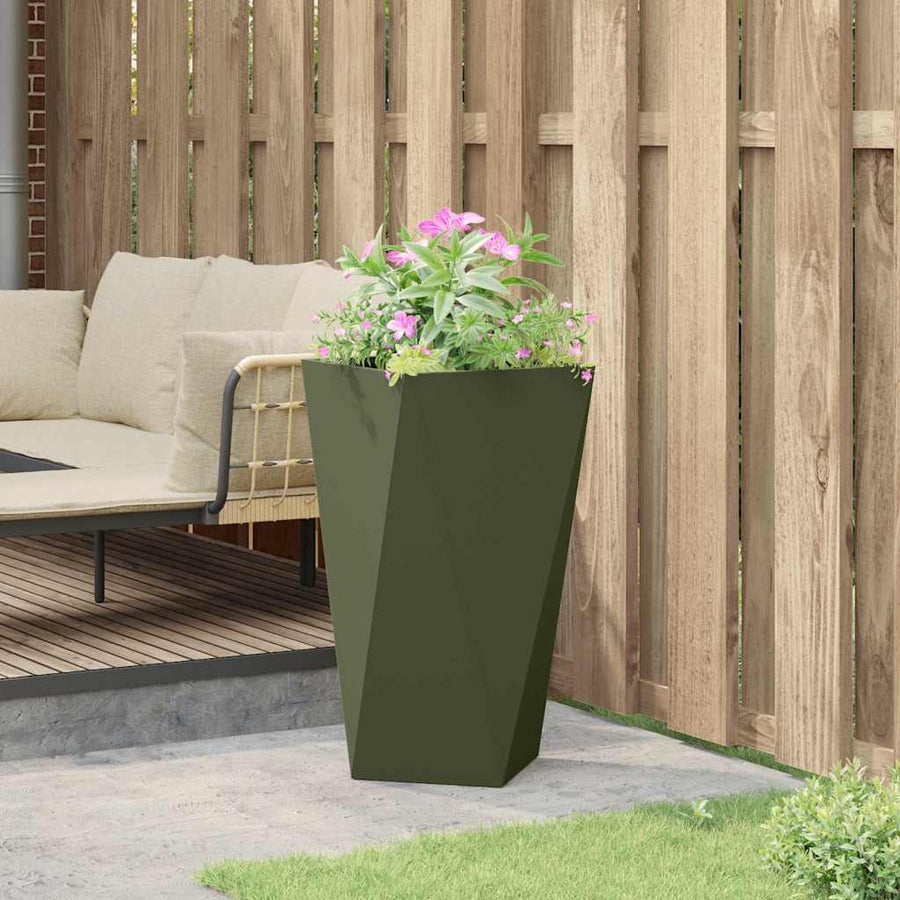 Plantenbak Olijf Groen 40 x 40 x 75 cm Staal