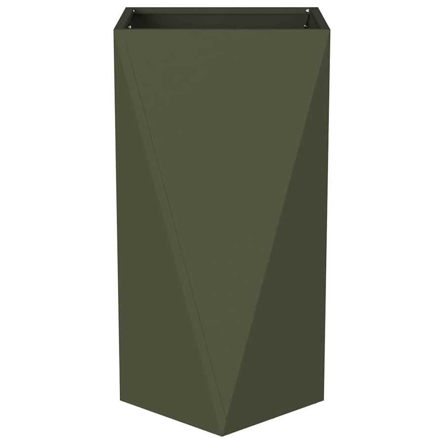 Plantenbak Olijf Groen 40 x 40 x 75 cm Staal