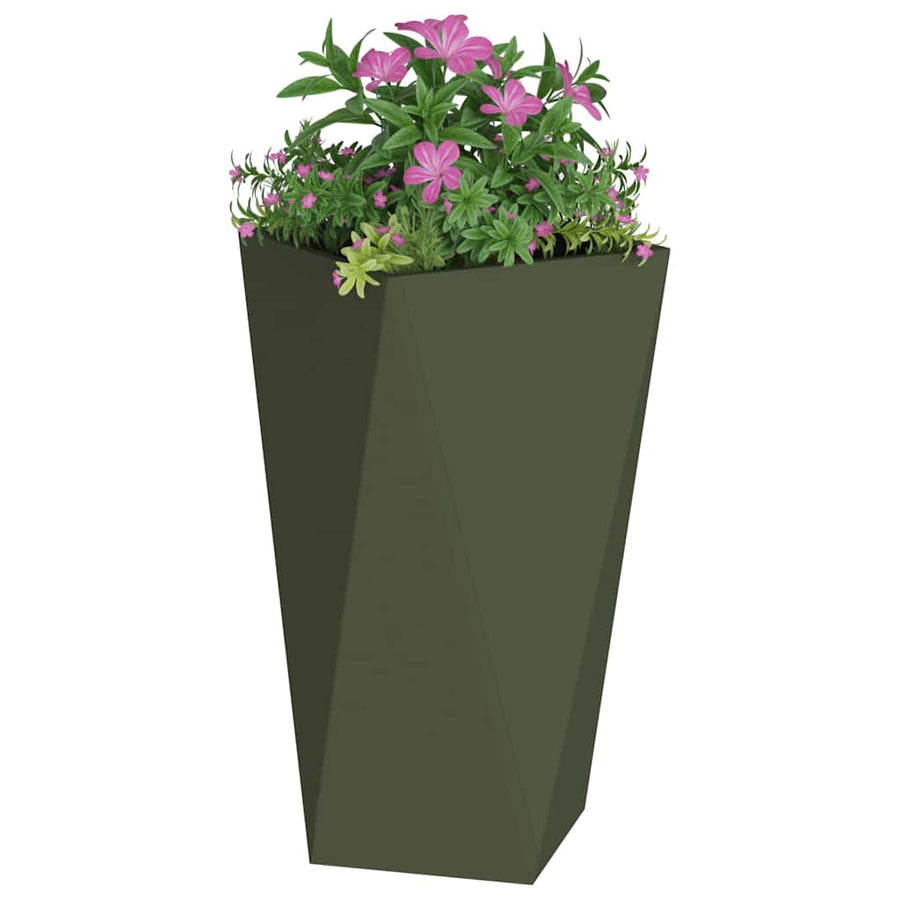 Plantenbak Olijf Groen 40 x 40 x 75 cm Staal