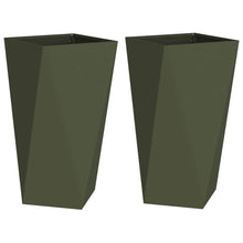 Plantenbak 2 pcs Olijf Groen 40 x 40 x 75 cm Staal