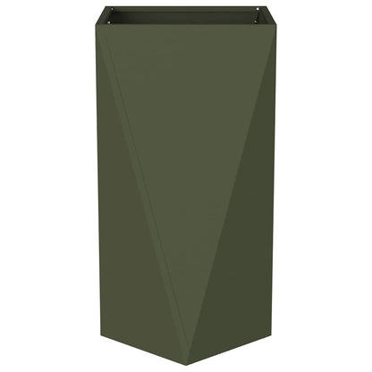 Plantenbak 2 pcs Olijf Groen 40 x 40 x 75 cm Staal
