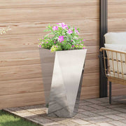 Plantenbak 40x40x75 cm roestvrij staal zilver