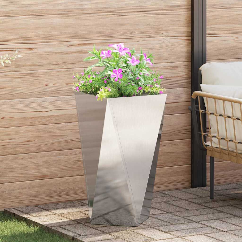 Plantenbak 2 pcs Zilver 40 x 40 x 75 cm Roestvrij staal