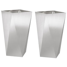 Plantenbak 2 pcs Zilver 40 x 40 x 75 cm Roestvrij staal