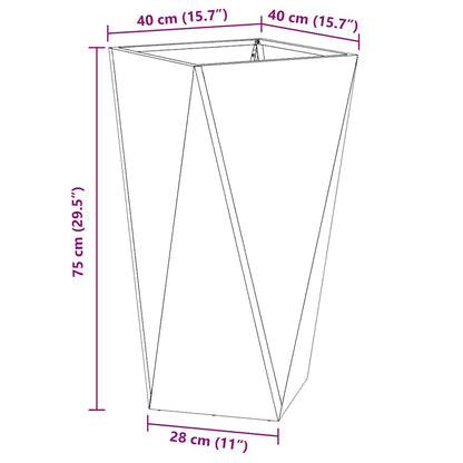 Plantenbak 2 pcs Zilver 40 x 40 x 75 cm Roestvrij staal