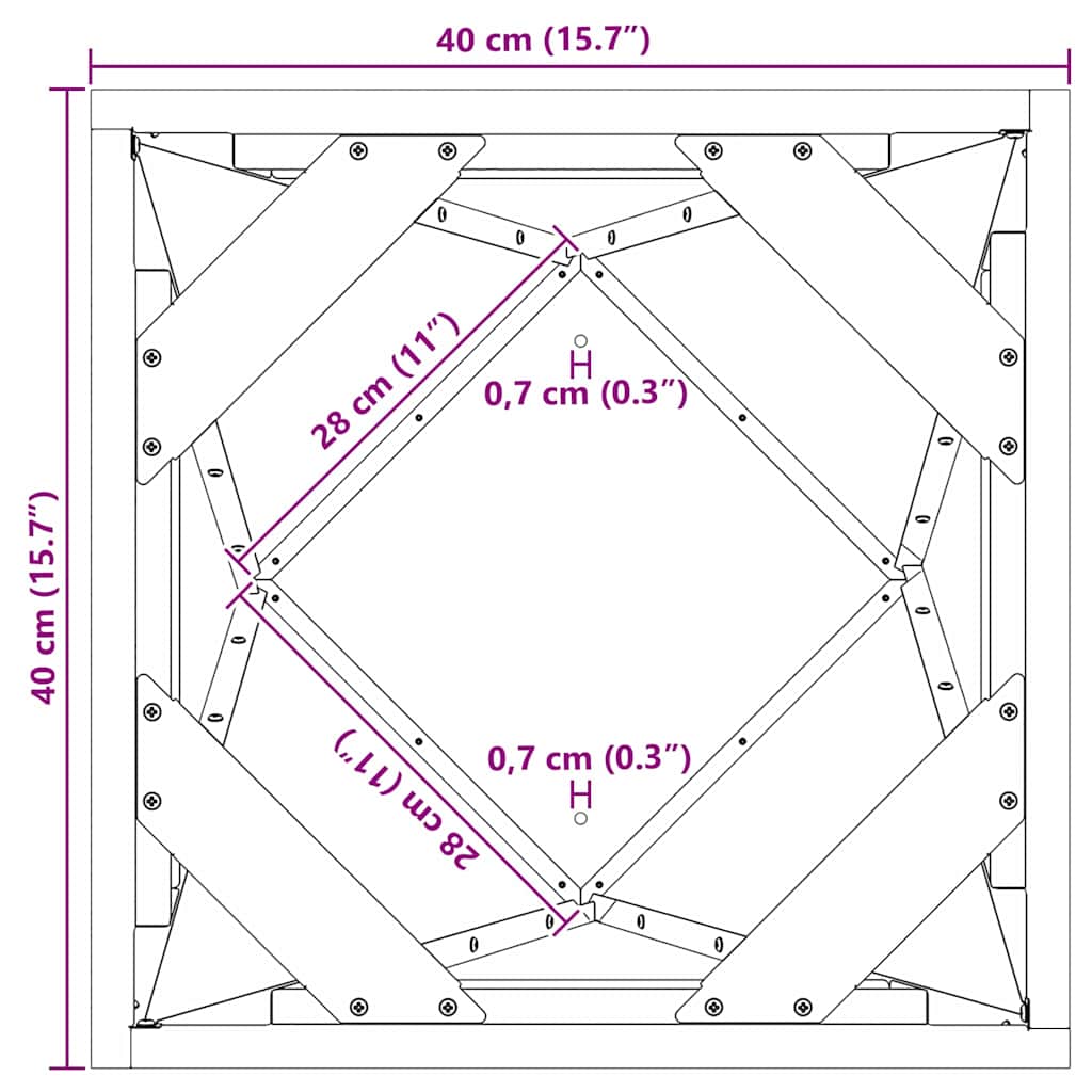 Plantenbak 2 pcs Zilver 40 x 40 x 75 cm Roestvrij staal