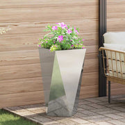 Plantenbak 40x40x75 cm zilver gegalvaniseerd staal