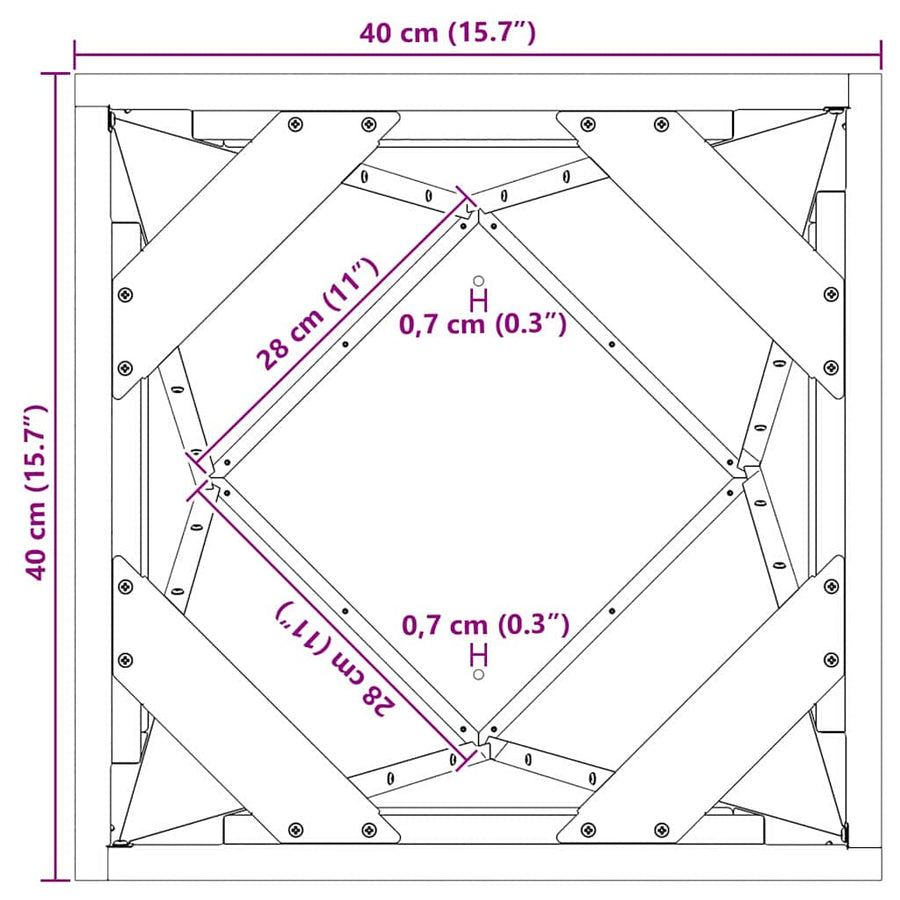 Plantenbak Zilver 40 x 40 x 75 cm Gegalvaniseerd staal