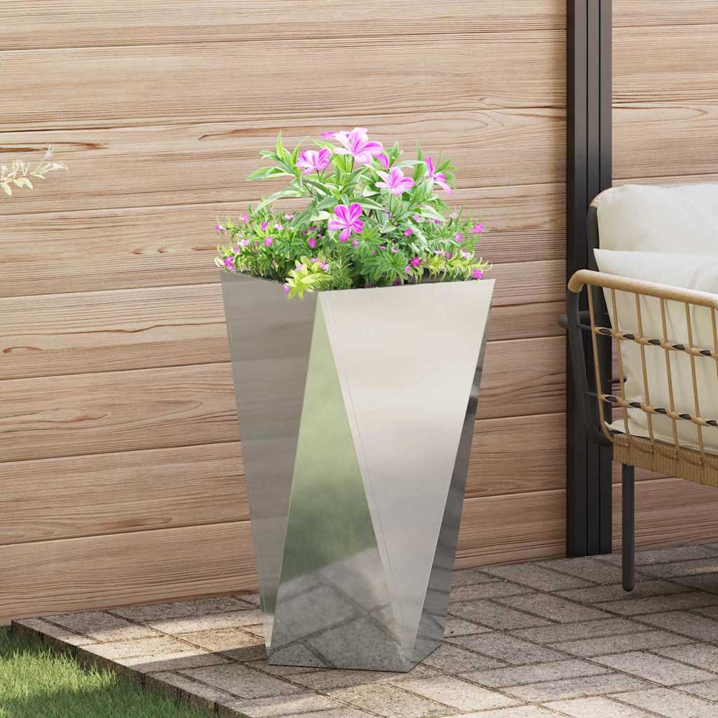 Plantenbak 2 pcs Zilver 40 x 40 x 75 cm Gegalvaniseerd staal