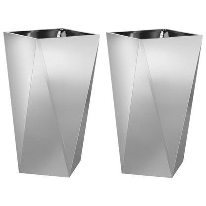 Plantenbak 2 pcs Zilver 40 x 40 x 75 cm Gegalvaniseerd staal