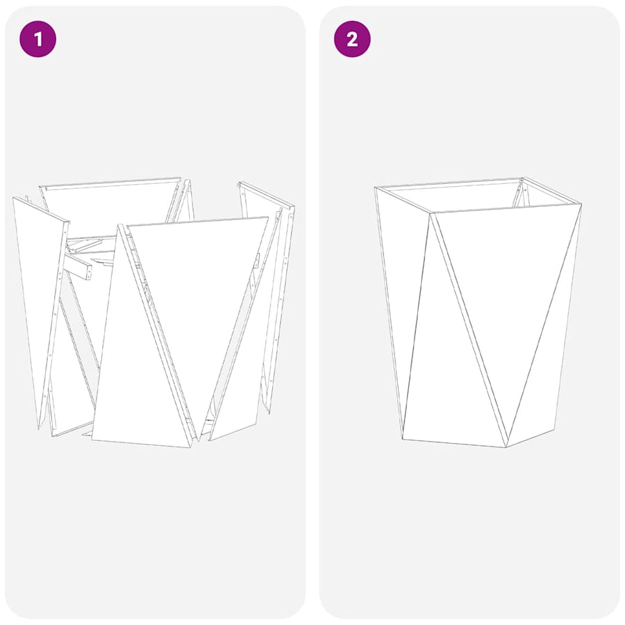 Plantenbak 2 pcs Zwart 50 x 50 x 75 cm Staal