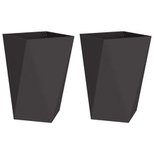Plantenbak 2 pcs Zwart 50 x 50 x 75 cm Staal