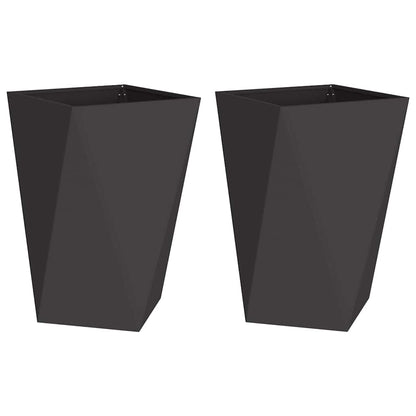 Plantenbak 2 pcs Zwart 50 x 50 x 75 cm Staal