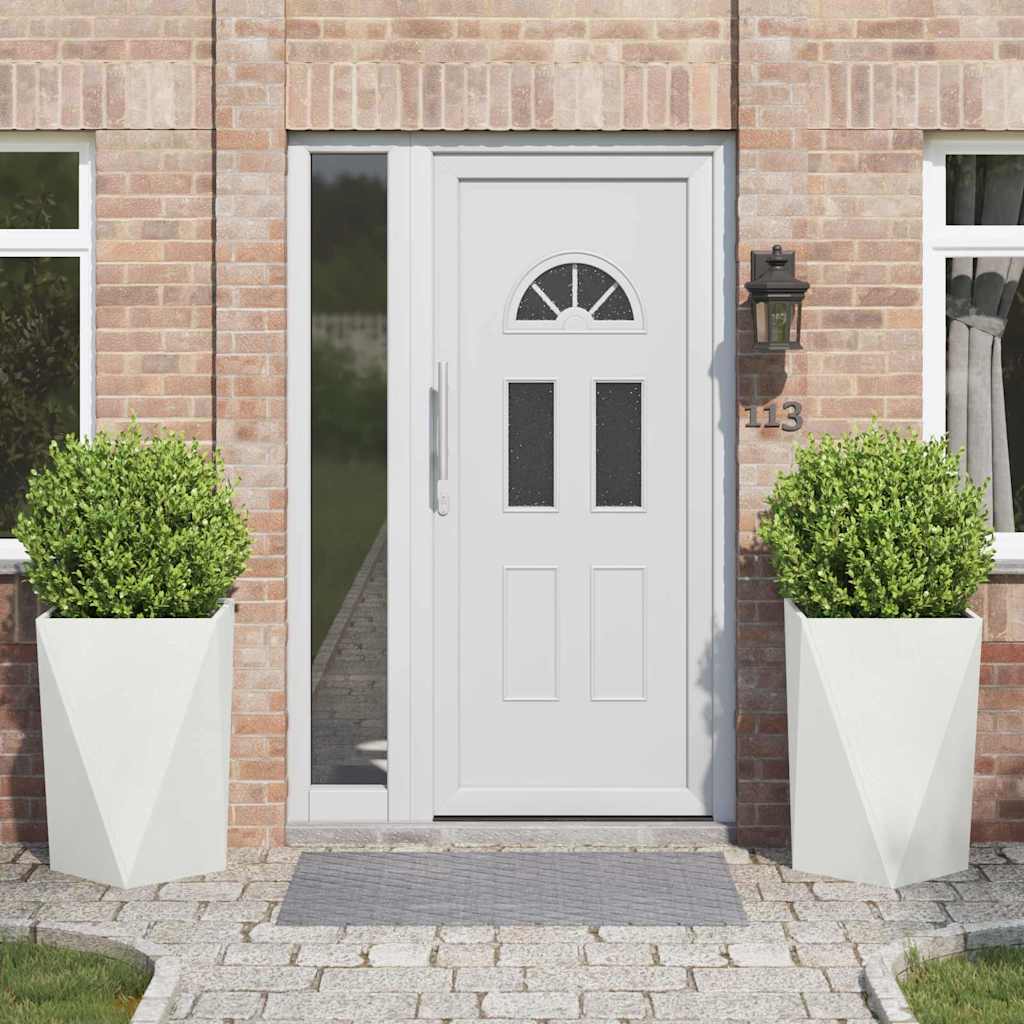 Plantenbak 2 pcs Wit 50 x 50 x 75 cm Staal