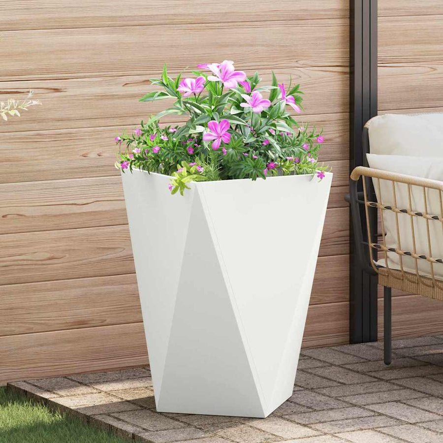Plantenbak 2 pcs Wit 50 x 50 x 75 cm Staal