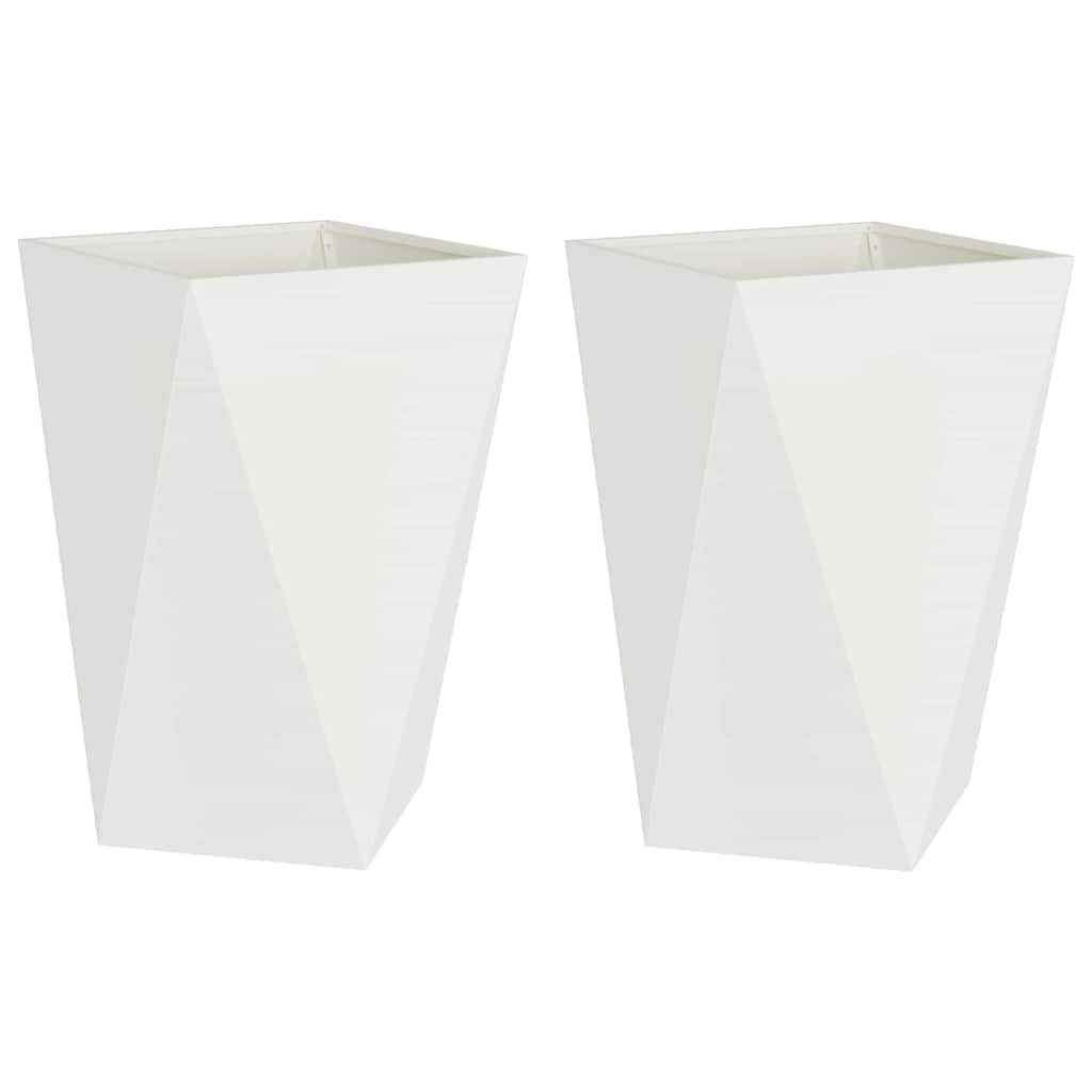 Plantenbak 2 pcs Wit 50 x 50 x 75 cm Staal