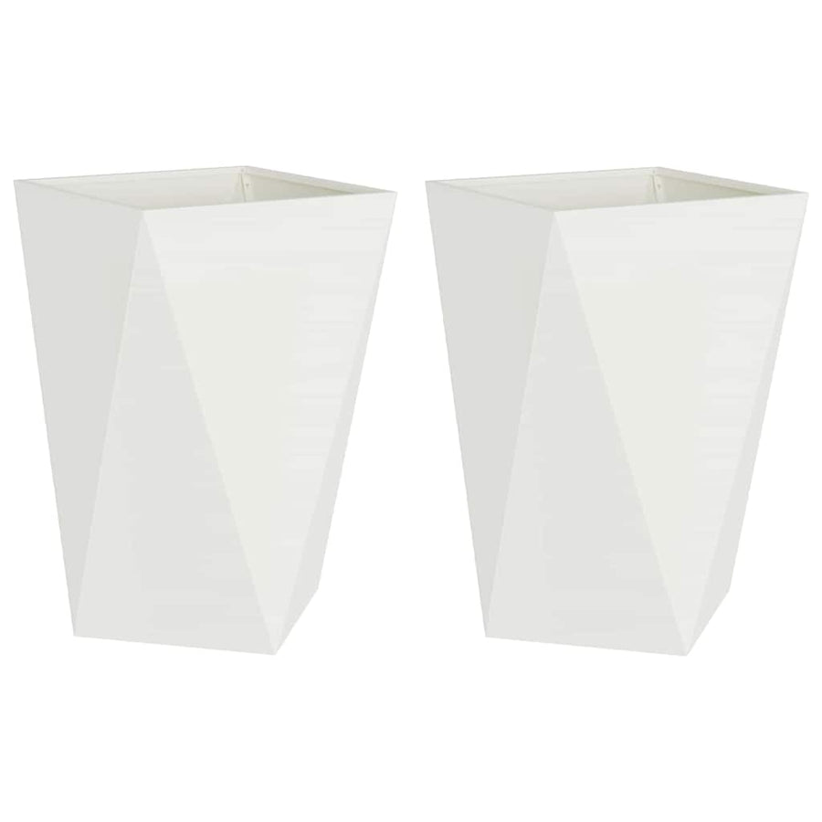 Plantenbak 2 pcs Wit 50 x 50 x 75 cm Staal