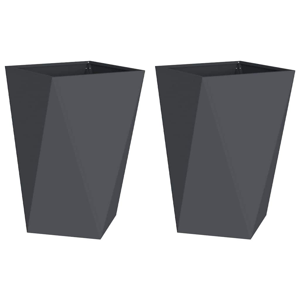 Plantenbak 2 pcs Antraciet 50 x 50 x 75 cm Staal