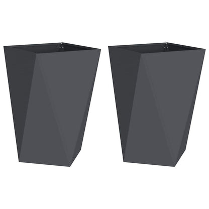 Plantenbak 2 pcs Antraciet 50 x 50 x 75 cm Staal
