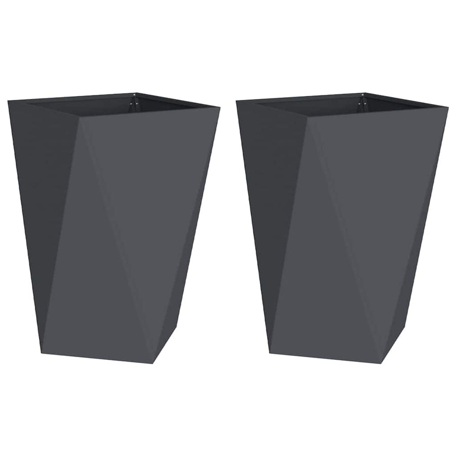 Plantenbak 2 pcs Antraciet 50 x 50 x 75 cm Staal