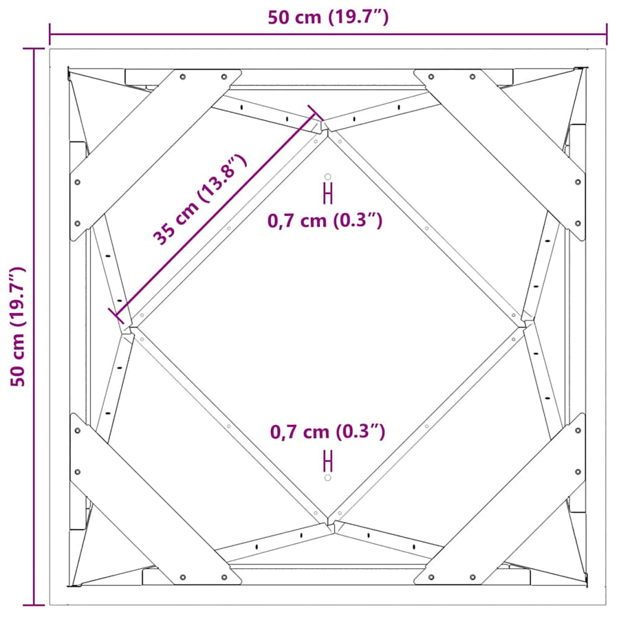 Plantenbak 2 pcs Antraciet 50 x 50 x 75 cm Staal