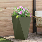 Plantenbak staal 50x50x75 cm olijf groen