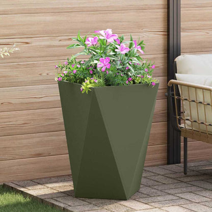 Plantenbak Olijf Groen 50 x 50 x 75 cm Staal