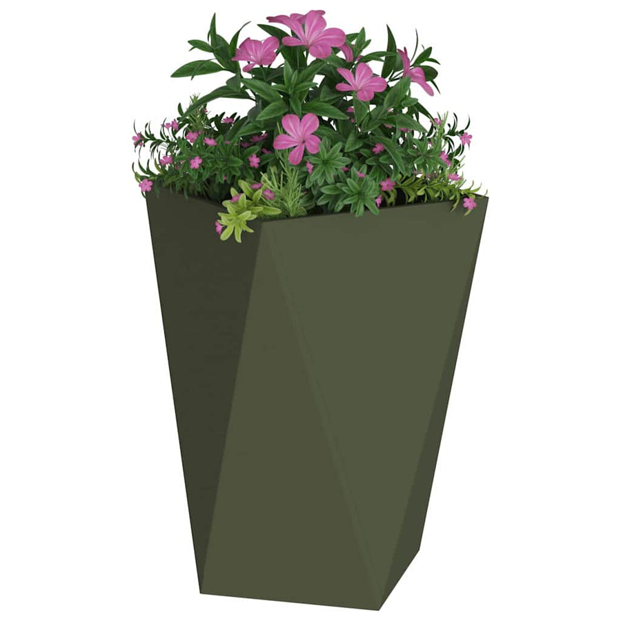 Plantenbak Olijf Groen 50 x 50 x 75 cm Staal