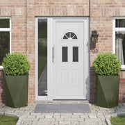 Plantenbak staal 50x50x75 cm olijf groen