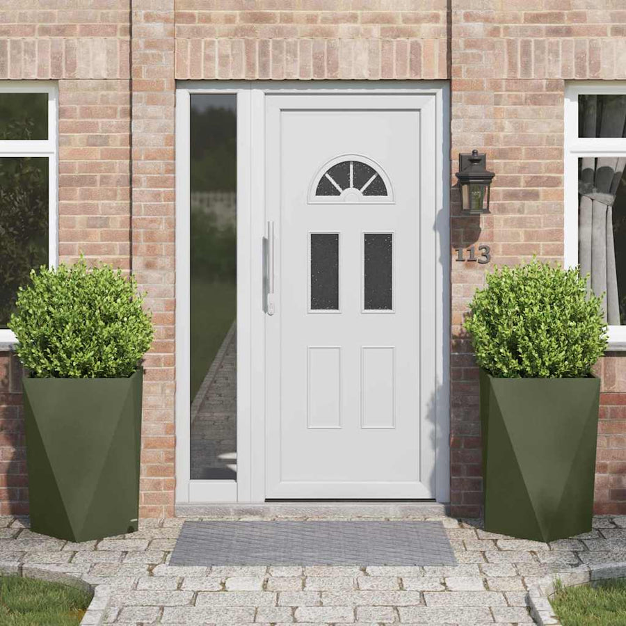 Plantenbak 2 pcs Olijf Groen 50 x 50 x 75 cm Staal