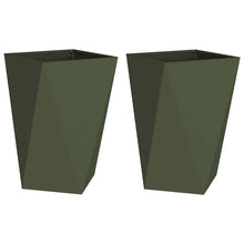 Plantenbak 2 pcs Olijf Groen 50 x 50 x 75 cm Staal