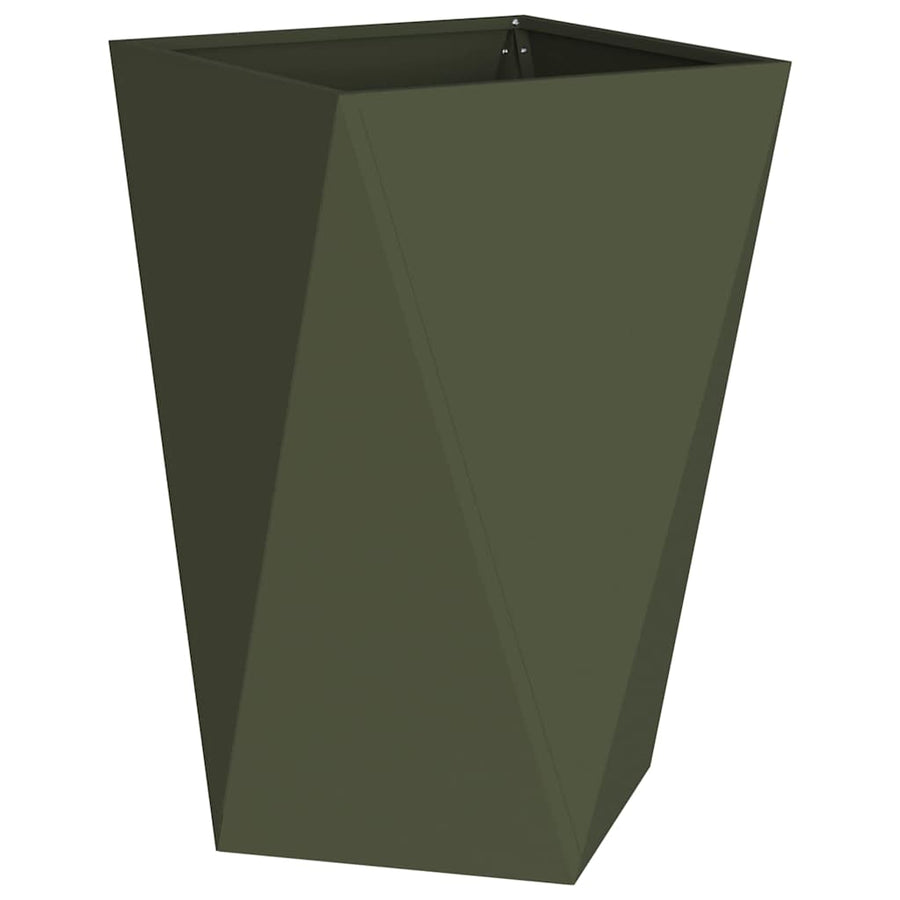 Plantenbak 2 pcs Olijf Groen 50 x 50 x 75 cm Staal