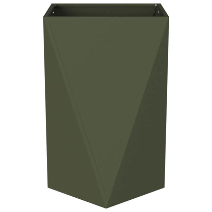 Plantenbak 2 pcs Olijf Groen 50 x 50 x 75 cm Staal