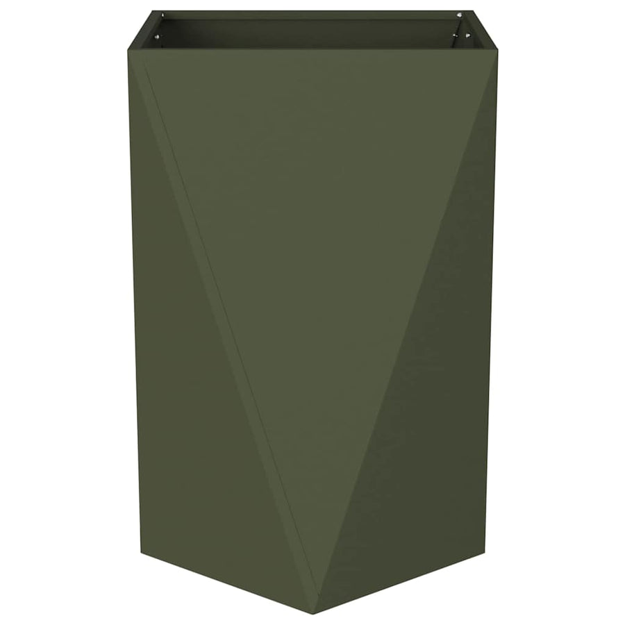 Plantenbak 2 pcs Olijf Groen 50 x 50 x 75 cm Staal