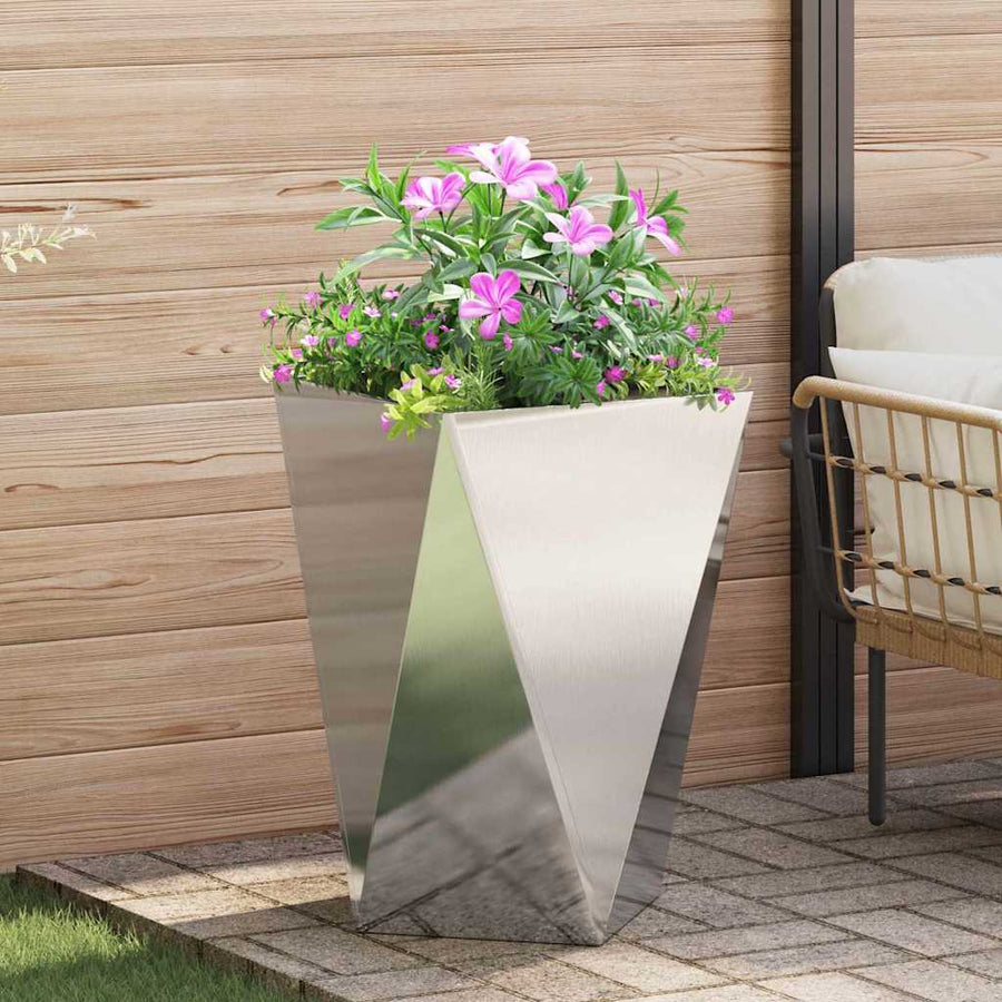 Plantenbak 2 pcs Zilver 50 x 50 x 75 cm Roestvrij staal