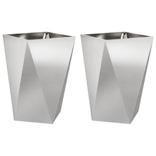 Plantenbak 2 pcs Zilver 50 x 50 x 75 cm Roestvrij staal