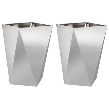 Plantenbak 2 pcs Zilver 50 x 50 x 75 cm Roestvrij staal