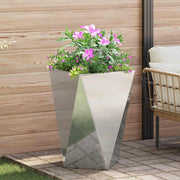 Plantenbak 50x50x75 cm gegalvaniseerd staal zilver