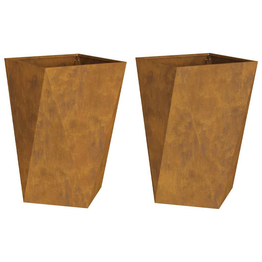 Plantenbak 2 pcs Roestig 50 x 50 x 75 cm Cortenstaal